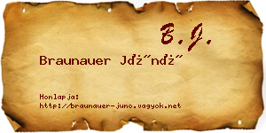 Braunauer Júnó névjegykártya